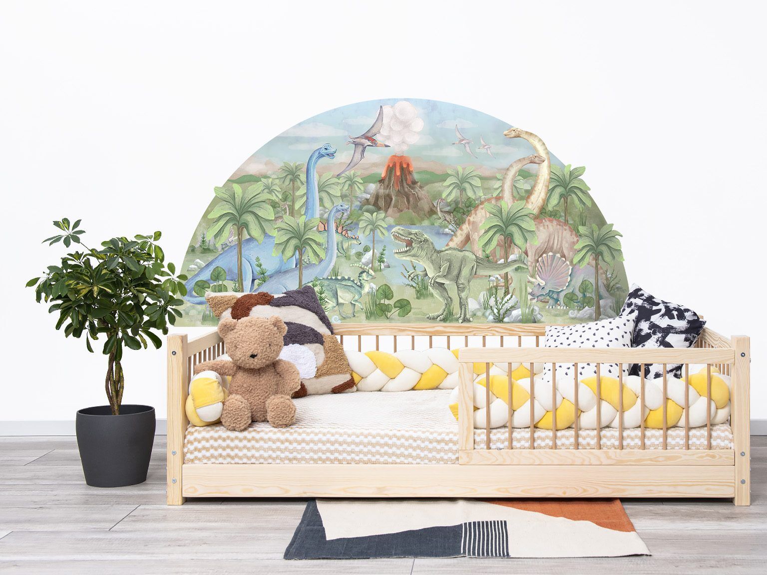 Wandaufkleber Wiese Dinosaurier