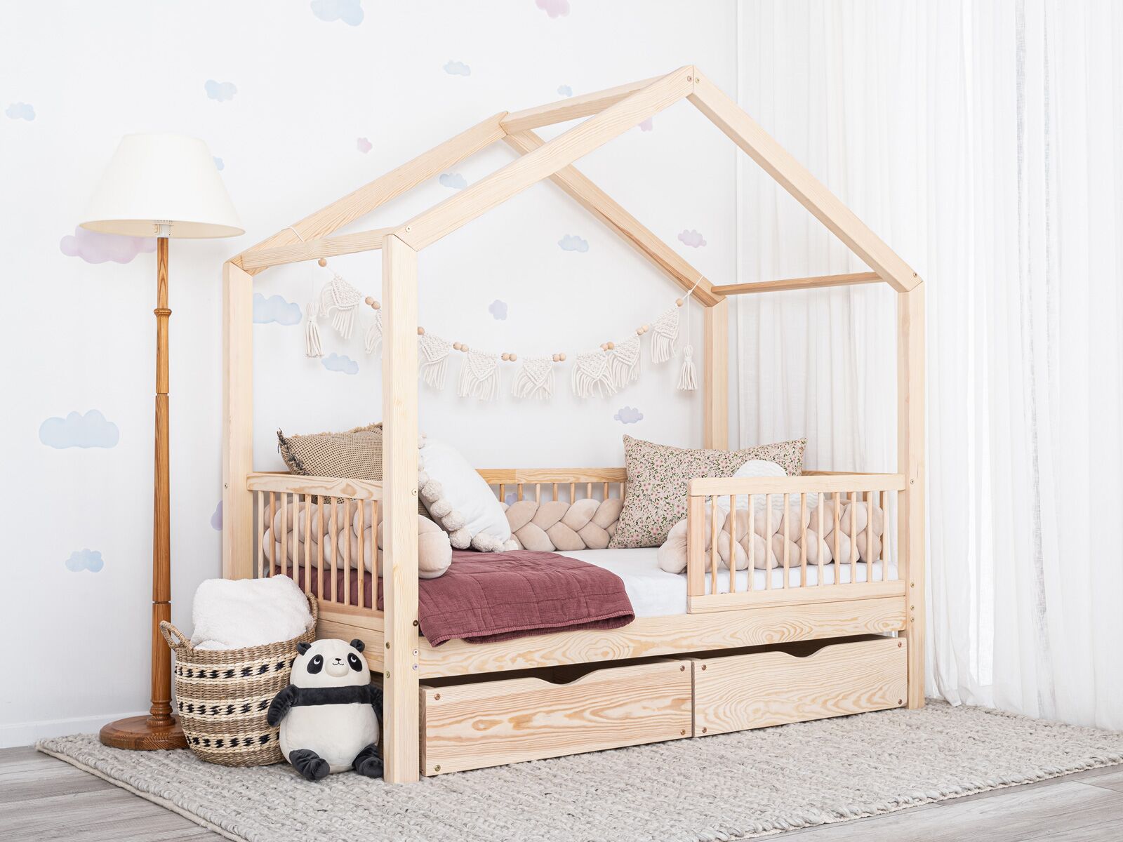 Kinderbett Hausbett mit Schublade Kuu